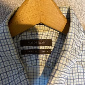 Blue plaid dress shirt